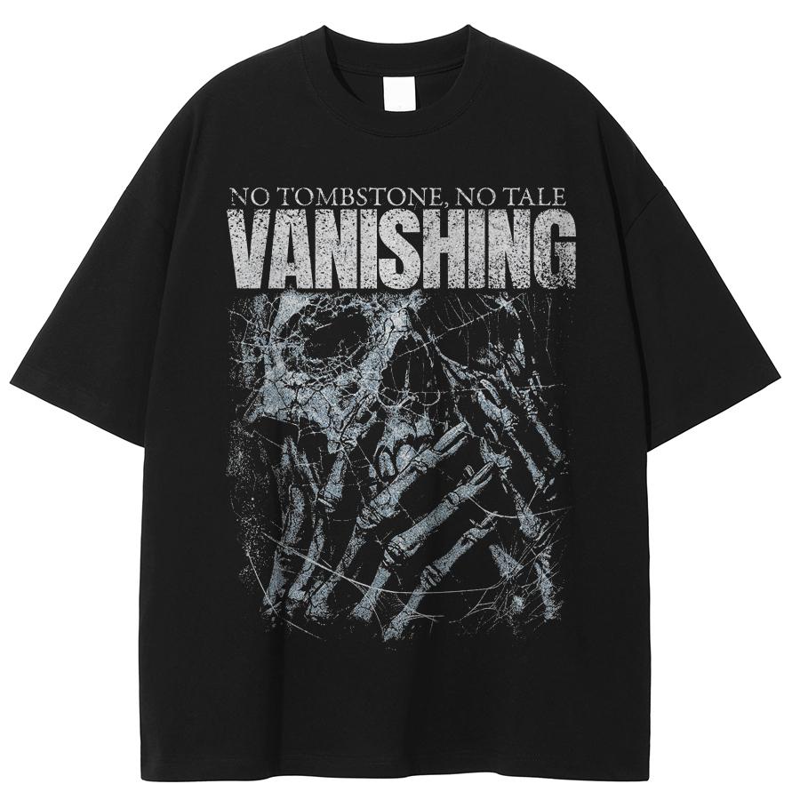 Streetwear Vanishing Skeleton Graphic Tee M чёрный