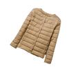 2024 Women's Lightweight Down Jacket, Short, Round V-Neck, Warm, Collarless, Slim Fit, Plus Size, Autumn/Winter Coat