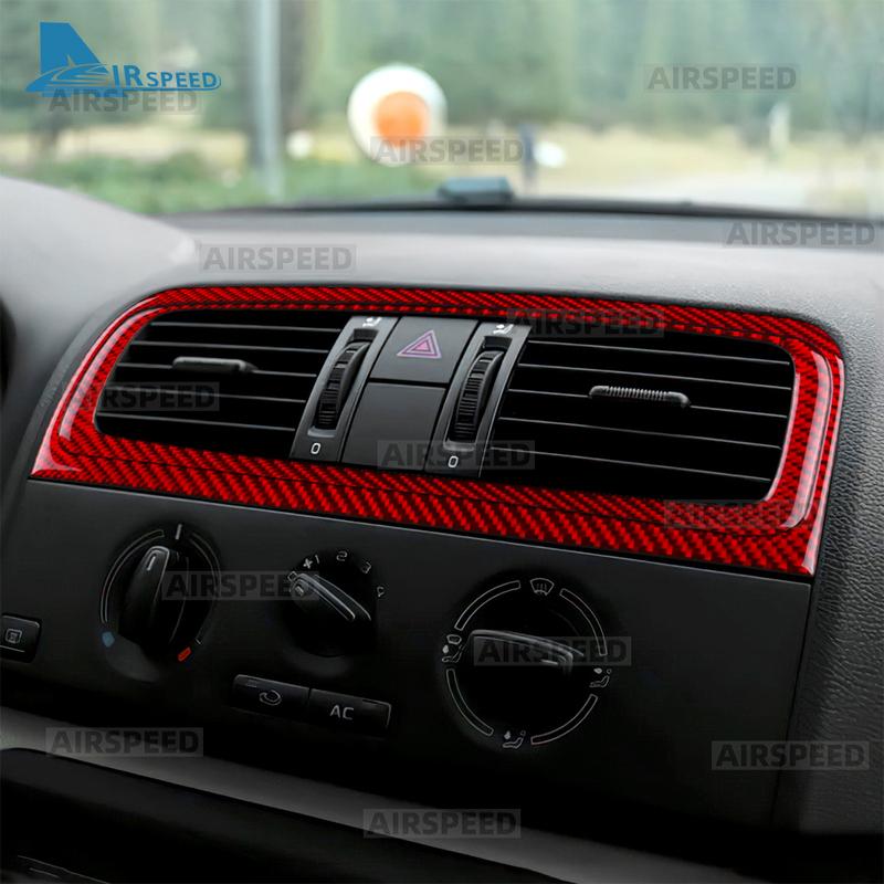 Real Soft Carbon Fiber Sticker For Skoda Fabia 2 MK2 5J 2007 2008 2009 2010 2011 2012 2013 2014 Car Central Control Air Outlet