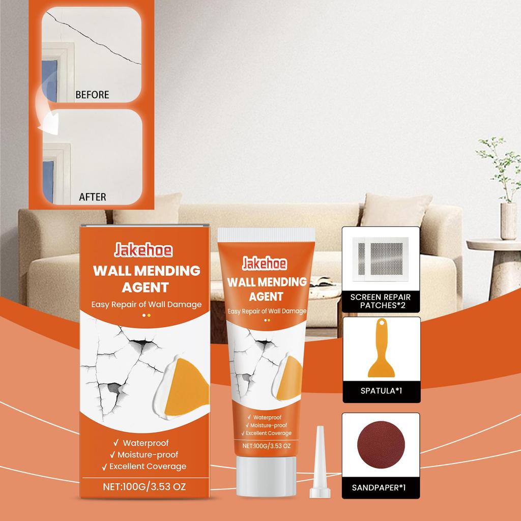100g Zestaw do naprawy ścian Dziura w ścianie Odwarstwianie Łatka naprawcza Pęknięty Gwóźdź Oczy Łatka na ścianę