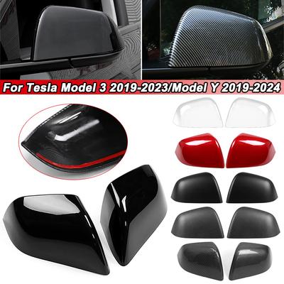 Tesla Model 3/Model Y İçin ABS Araba Dikiz Aynası Koruyucu Kapak - Parlak/Mat/Karbon Fiber Görünümlü Dikiz Aynası Kapak Muhafazası