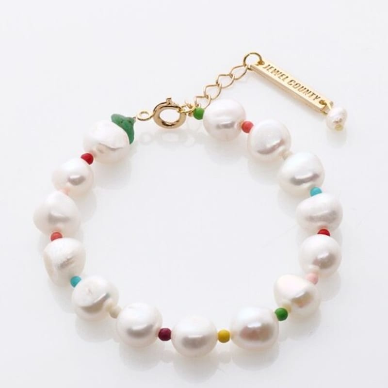 JewelCOUNTY Farbpunkt- & Perlenarmband