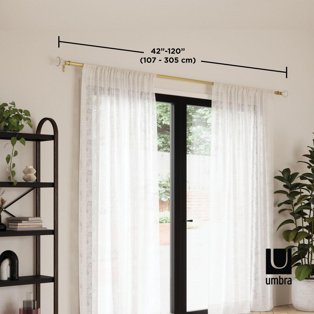 Umbra TUTU 21017244240 Telescopic Curtain Width Pole, Gold, 107-305cm