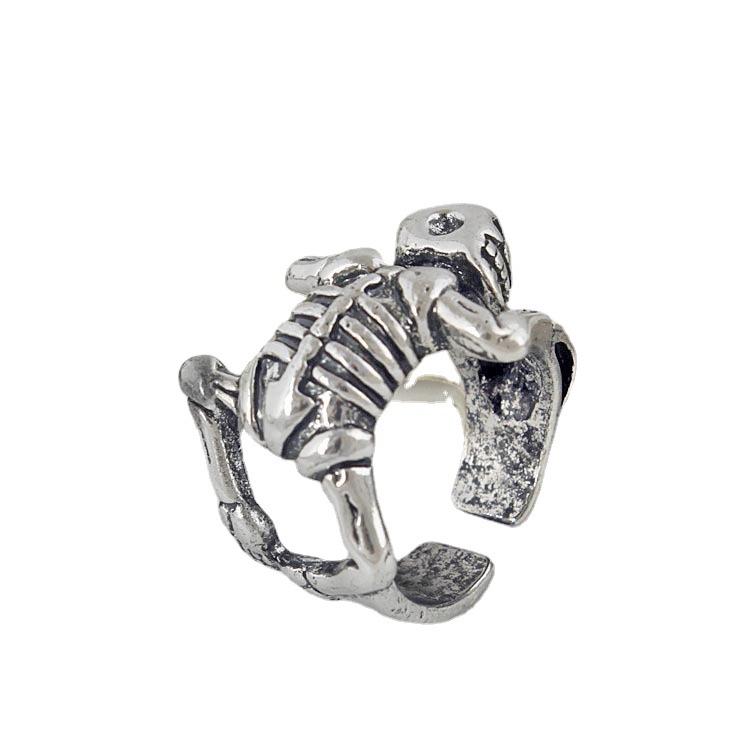 Halloween Jewelry Punk Style Skull Ring Retro Skull Ring Hip Hop Ring