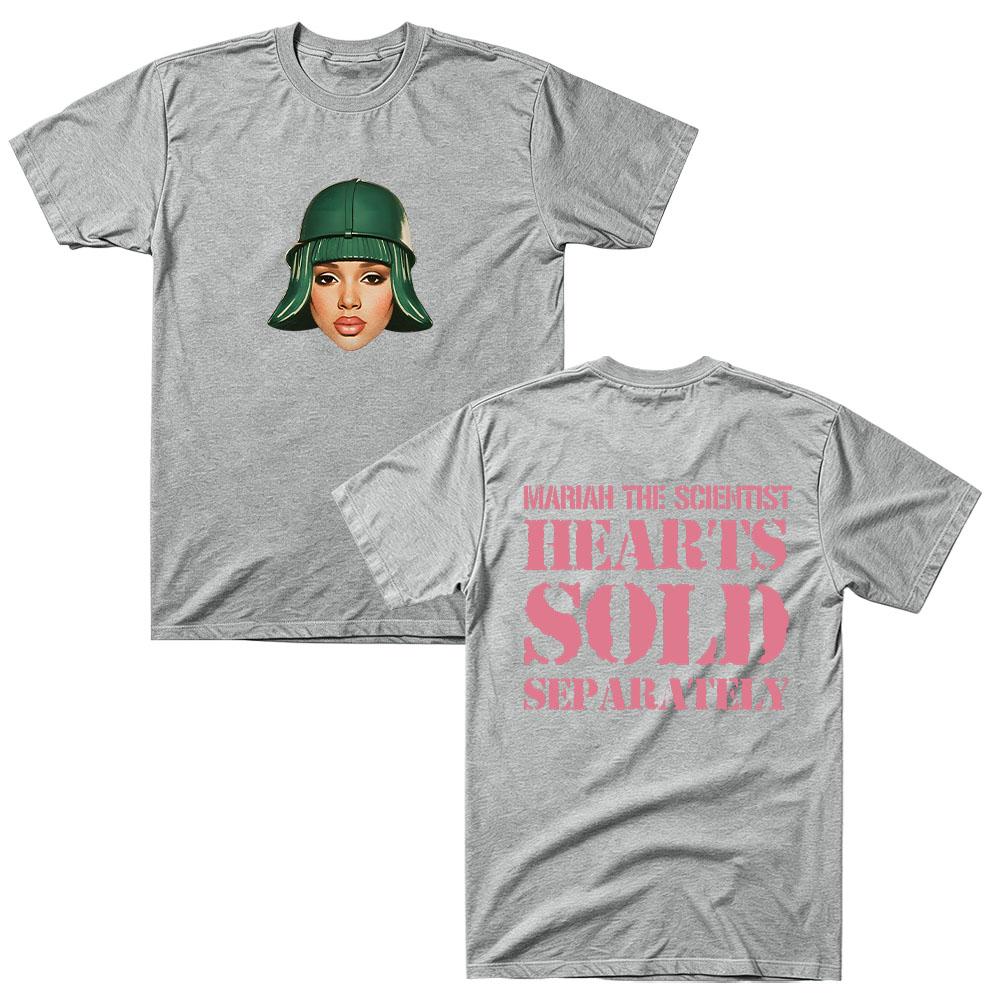 Mariah The Scientist HSS Face T-Shirt Y2K Baumwolle Hohe Qualität Kurzarm Unisex Sommer Neu Rundhals Beliebte Trends Streetwear