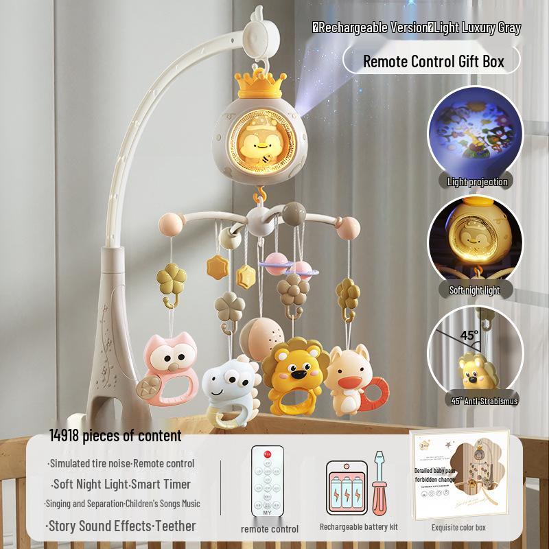 Rotating Baby Stroller Rattle: Musical Bedside Hanging Toy for Newborns