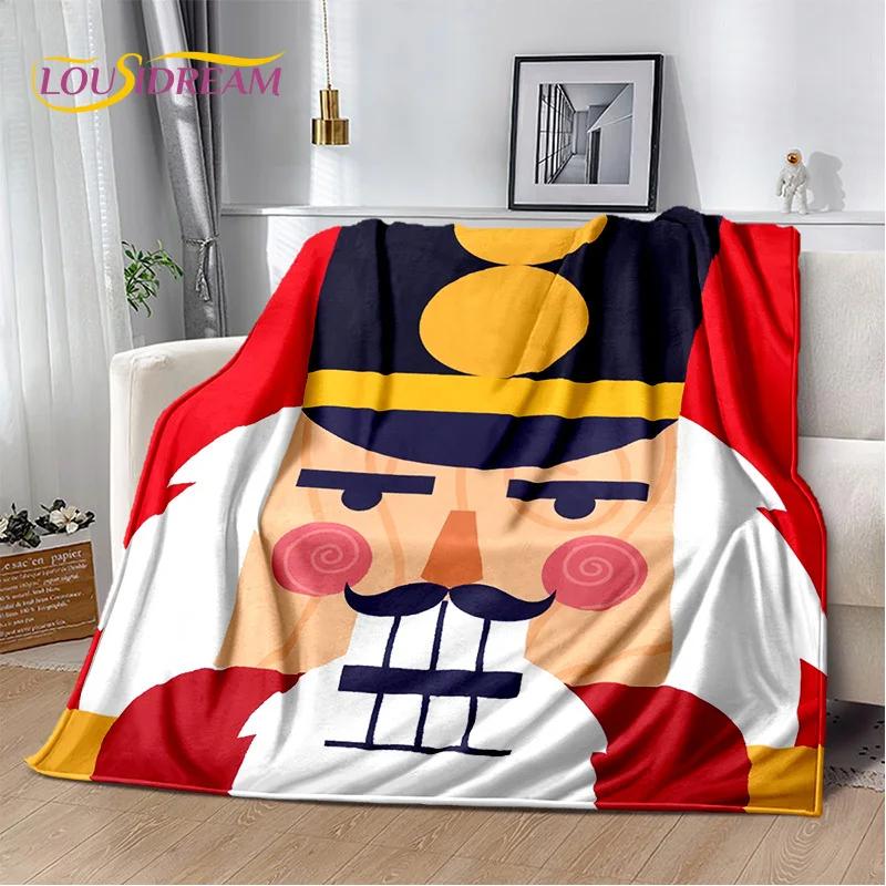 Nutcracker Christmas Tree Cartoon Fairy Tales Blanket,Soft Throw Blanket for Home Bedroom Bed Sofa Picnic Travel Cover Girl Gift