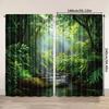 Tropical Blackout Curtains 2pcs Tropical Forest Blackout Curtains  Polyester Light-Filtering Drapes with Rod Pocket   The