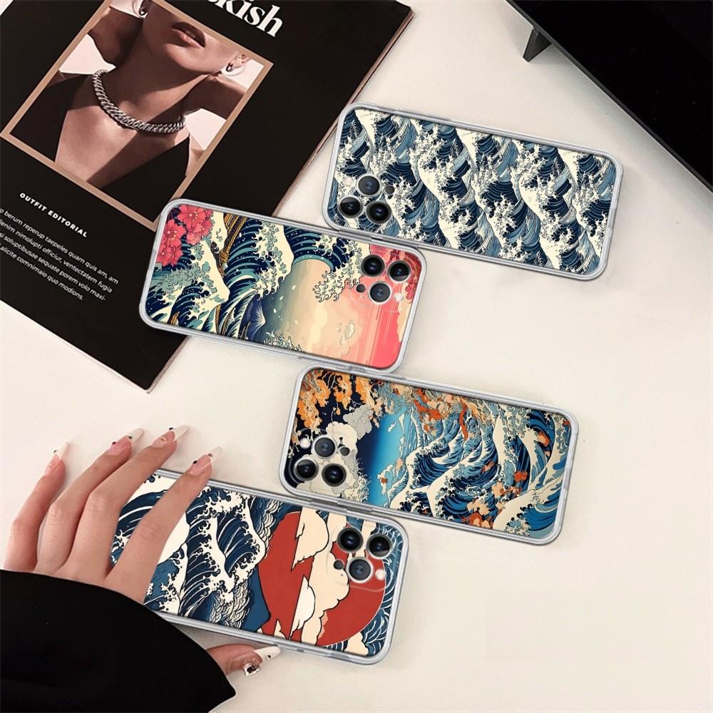 Kanagawa Great Wave Anime Phone Case For IPhone 16 15 14 13 12 Mini 11 Pro XS Max X XR SE 6 7 8 Plus Soft Silicone Cover
