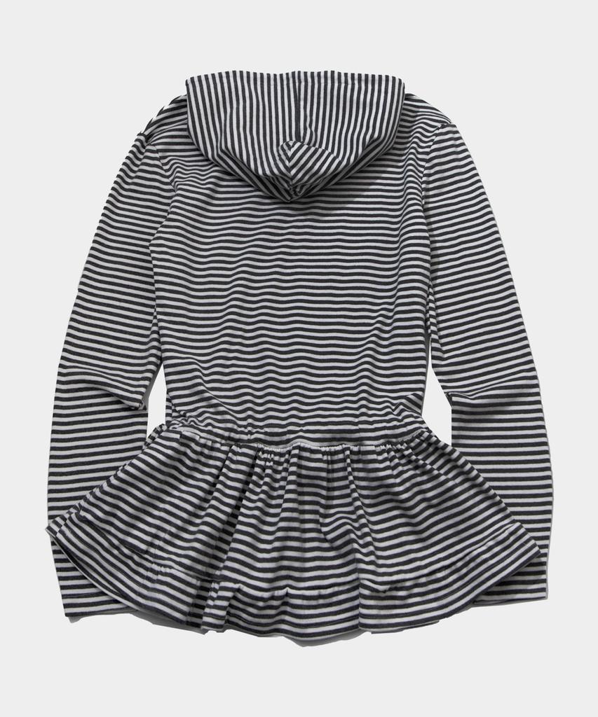 SOME PLACE Ruffle Layered Striped Frill Long Sleeveless Hoodie _2 Colors