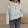 2025 Autumn Women's European & American Style Zipper Cardigan Sweater - Round Neck, Loose Fit, Versatile for Commuting