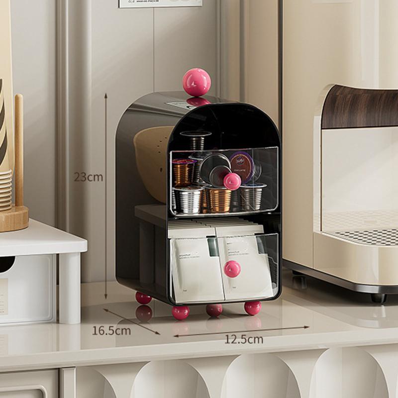 Tea Bag Storage Box Coffee Capsule Storage Rack Office Bar Multi-Layer Desktop Storage Box Tea Storage Box