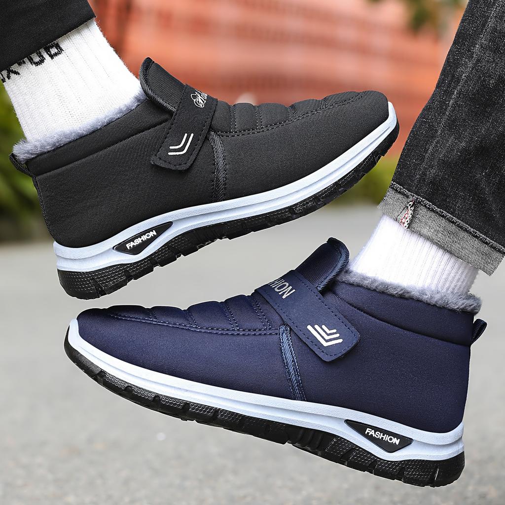 Men's shoes cotton shoes men's one-pedal warm walking shoes piled thickened casual shoes cold-proof outdoor snow boots