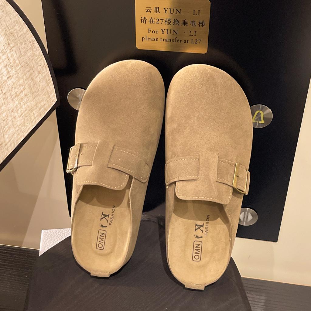 2025 summer new Boken shoes women's cork platform fishing half slippers Boken shoes women's outer wear bag head drag
