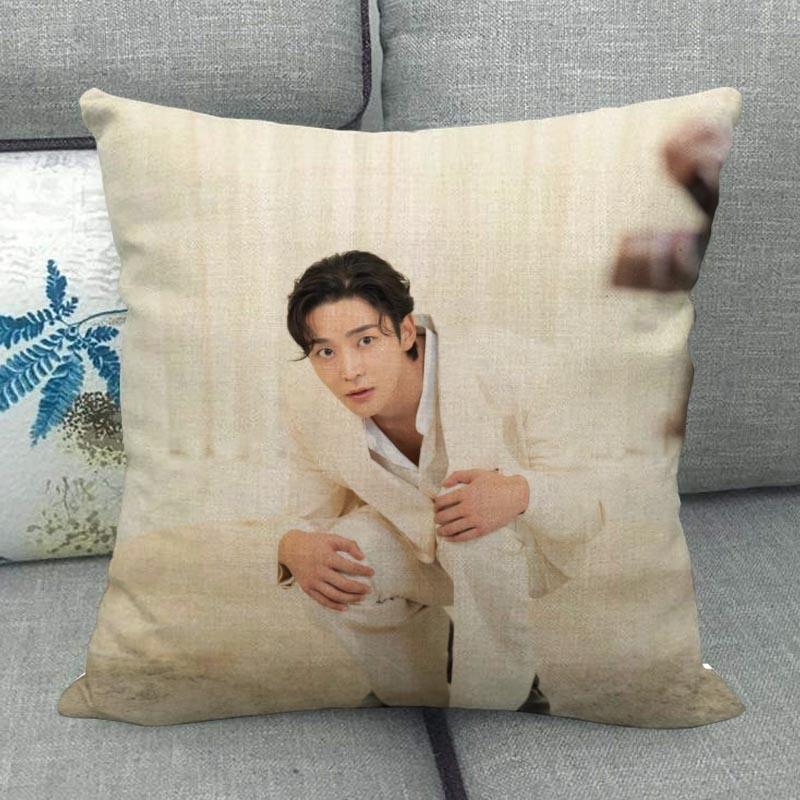 Custom ROWOON Pillowcase Wedding Decorative Cotton Linen Pillow Case For Home PillowCover 45X45(One Sides)
