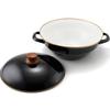 Fuji Enamel Earthenware with Gas Pot, Enamel, Tabletop, 27cm, Lid, IH, Fire, Black, HD-27.BK
