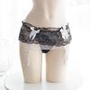 Double-Layer Lace Puff Mini Skirt Women Sexy Transparent Panties Collocation Hose Garter Suspender Belt For Stockings