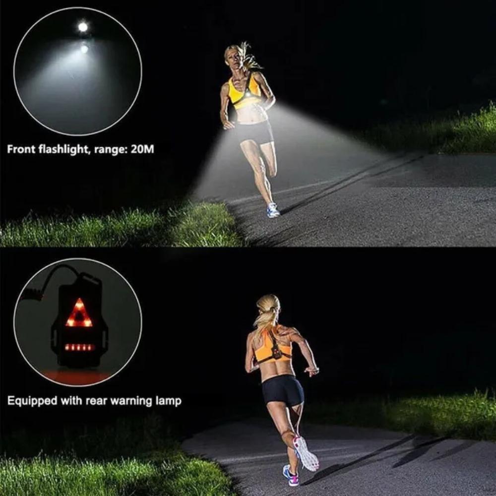 1Pc Waterproof Outdoor Sports LED Running Lights USB Chest Lamp for Night Running Cycling Fishing