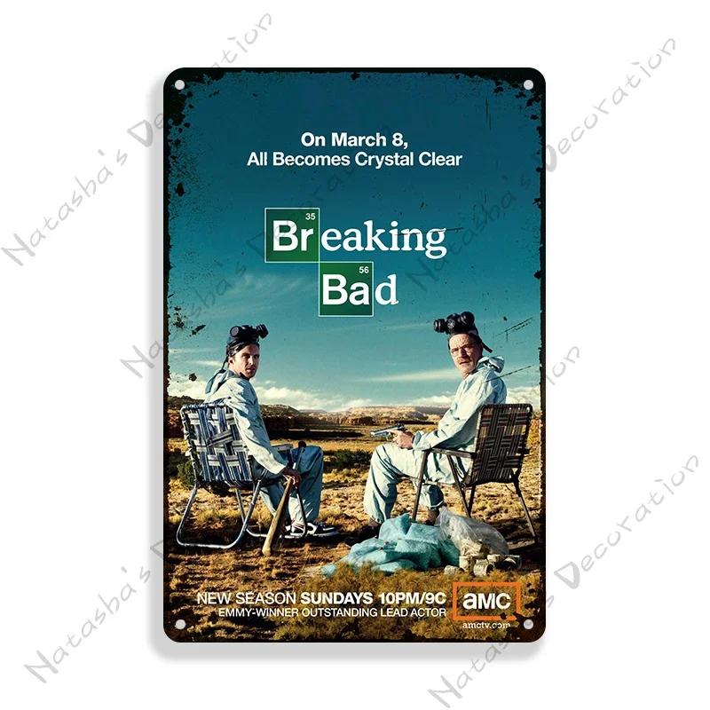 Breaking Bad Klassiker TV-Metallplakette Vintage-Metallposter Bar Club Wanddeko Alter Dekoteller Retro-Metallschilder Wandplatte