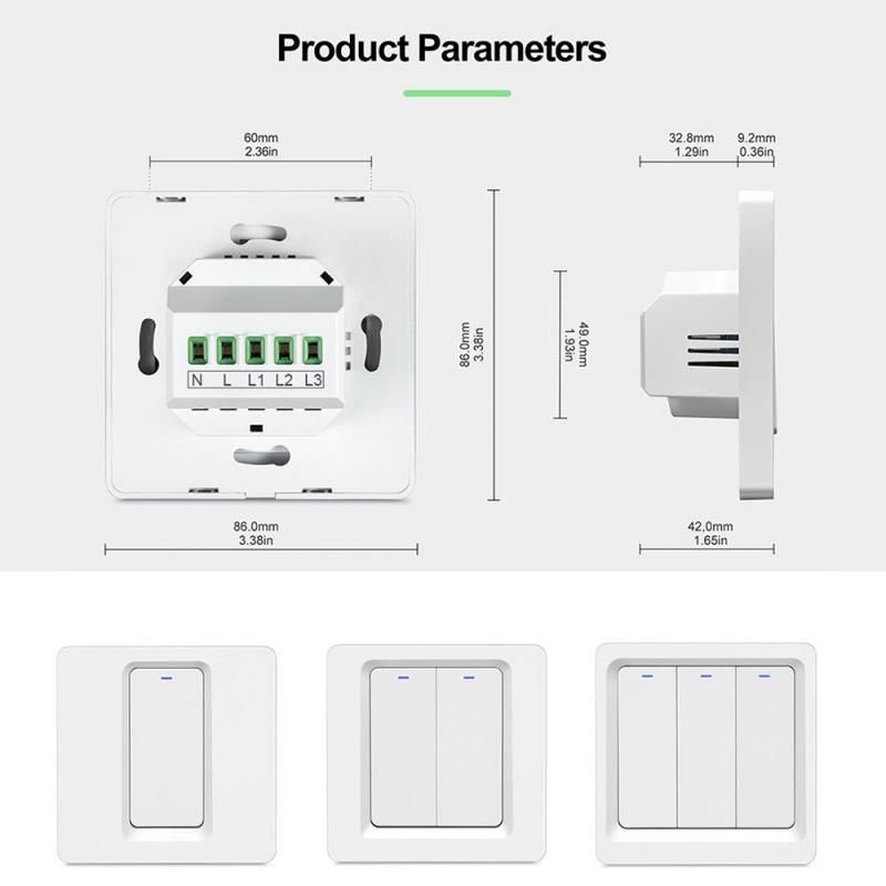 Meross Smart Light Switch WiFi Wall Switch Push Button 1/2  Way Switch Work with HomeKit Alexa Assistant SmartThings