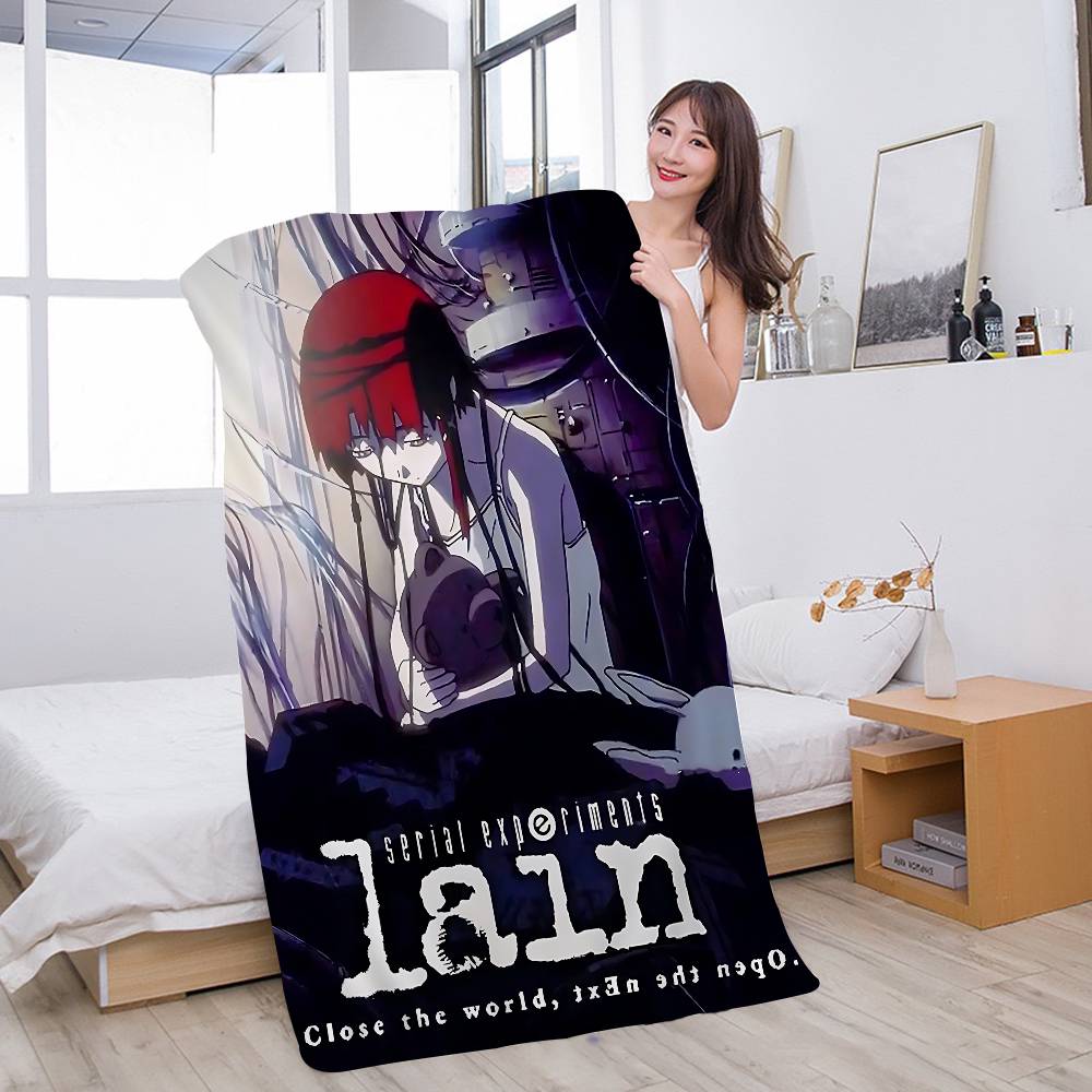 Serial Experiments Lain Anime Bath Towel Microfiber Soft Water Absorbing Breathable For Girl Kids Decorative Cartoon Beach