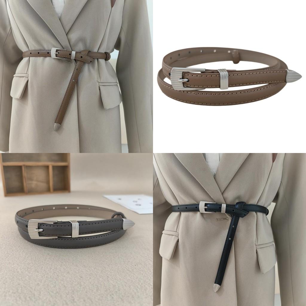 Slim Leather Waist Belt For Women With Alloy Buckle Designed For Jeans And Business Attire