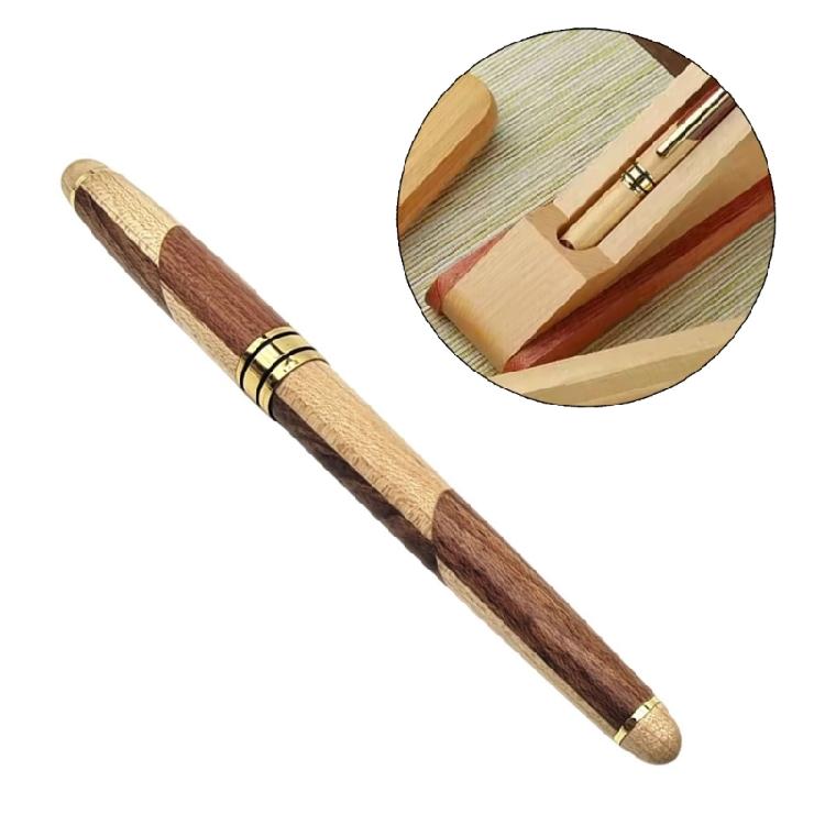 Black Ink Pen Aesthetic Gel Pen 0.5mm Neutral Pen Wood Gel Ink Pen Stationery Pen for Writing