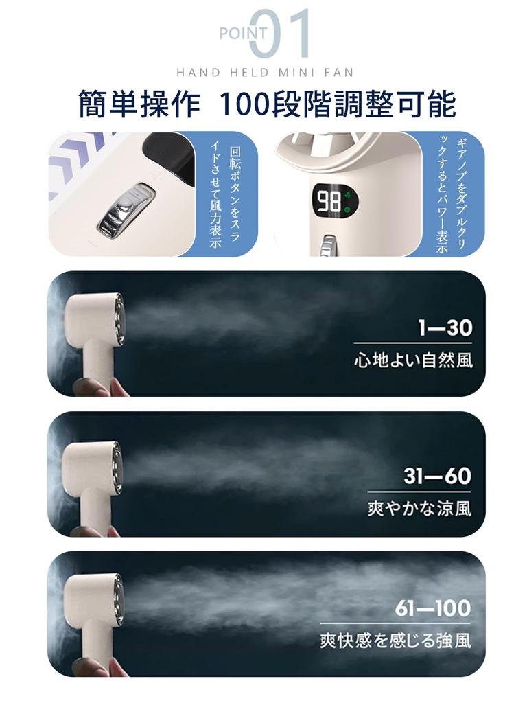 Latest Model Equipped with Portable Handheld Fan with Cooling Plate Instant 100 Speed 3000mAh High USB Compact and Quiet Mini Handheld Fan for and