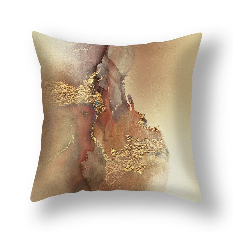 45x45cm Nordic Ins Abstract Gold Blue Marble Print Cushion Cover Sofa Office Seat Lumbar Pillow Cover Home Decoration