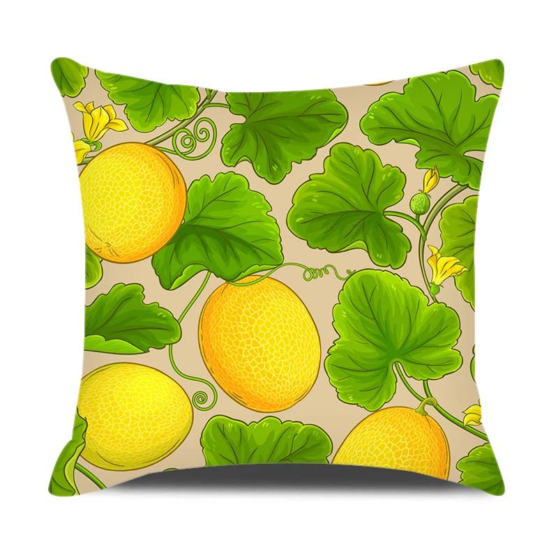 Summer Home Decor Pillow Cover 18x18 Inches Cartoon Fruits Printed Pillowcase Sofa Chair Seat Decorative Pillows Cushion Covers