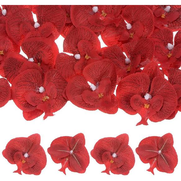 20-Pack Artificial Orchid Flower Heads, Silk Faux Butterfly Flowers Head for Wedding/Bouquet/Bridal/Party Decor, Fake Phalaenopsis Petals Bulk [2.76
