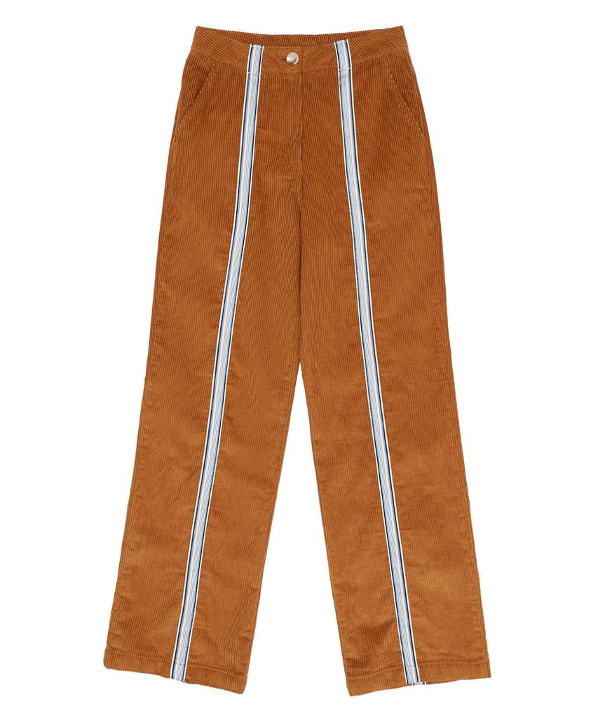 SCULPTOR Taped Corduroy Beach Pants Carmel