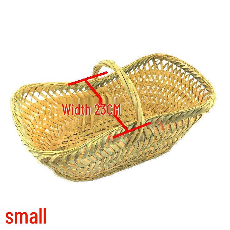 Handmade Small Bamboo Woven Basket for Fruits, Vegetables, Eggs, and Kitchen Storage