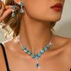 2026 Accesorios de Novia Joyería de Boda Accesorios de Vestido de Boda de Dos Piezas Pendientes de Pedrería Collar Traje de Mujer