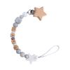 DIY Baby Personalized Name Leaf Pacifier Clips Holder Chain Teething Toys Gifts Wooden Ring Anti-drop Chains Babies