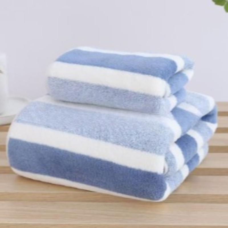 1/2pcsStriped Luxury Towel Bath Towel Set - Ultra Soft, Absorbent, Quick Drying - Stylish Multicolor Design for Home and Spa Use