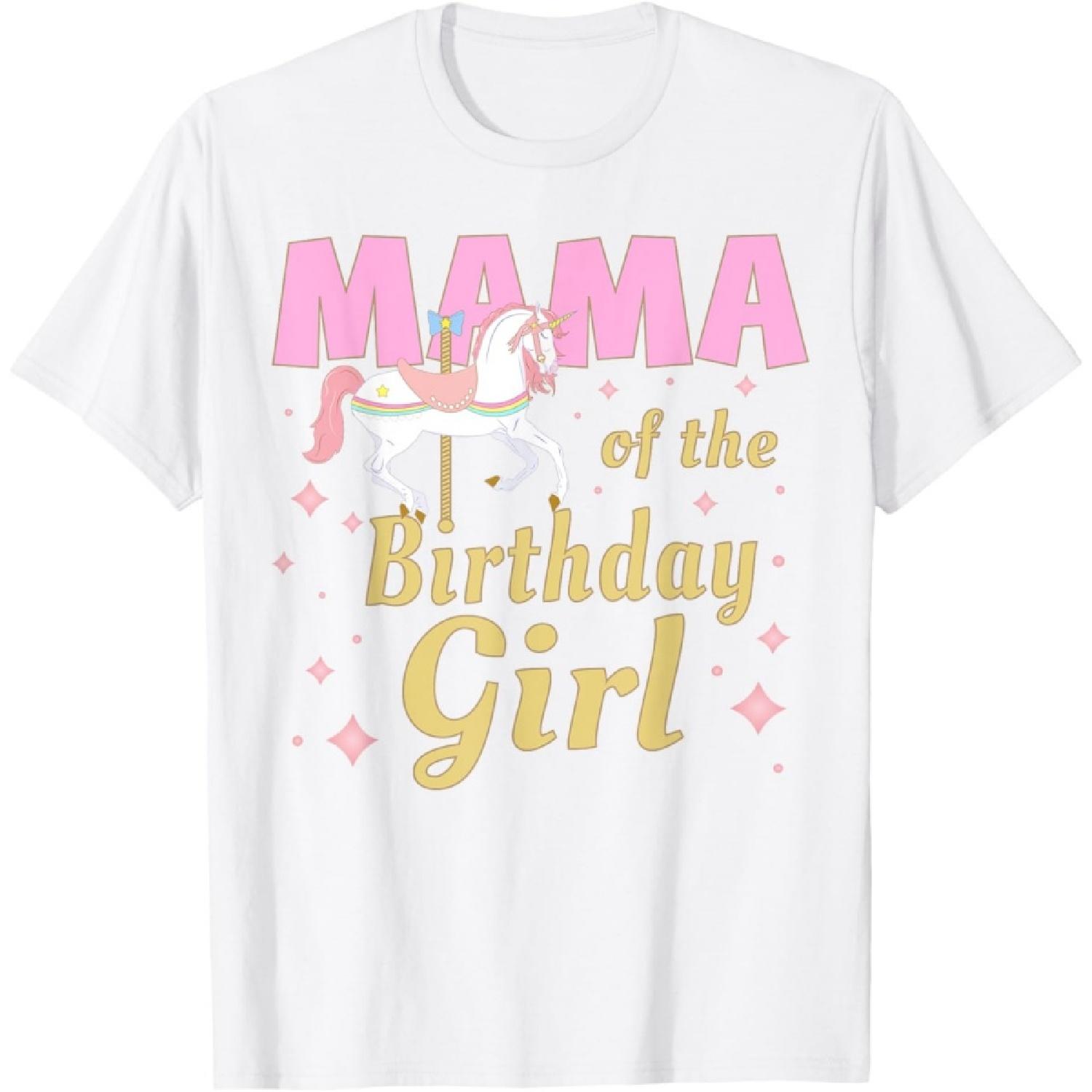 Mama Carousel Party 1st First Birthday Girl Family Matching T-Shirt S