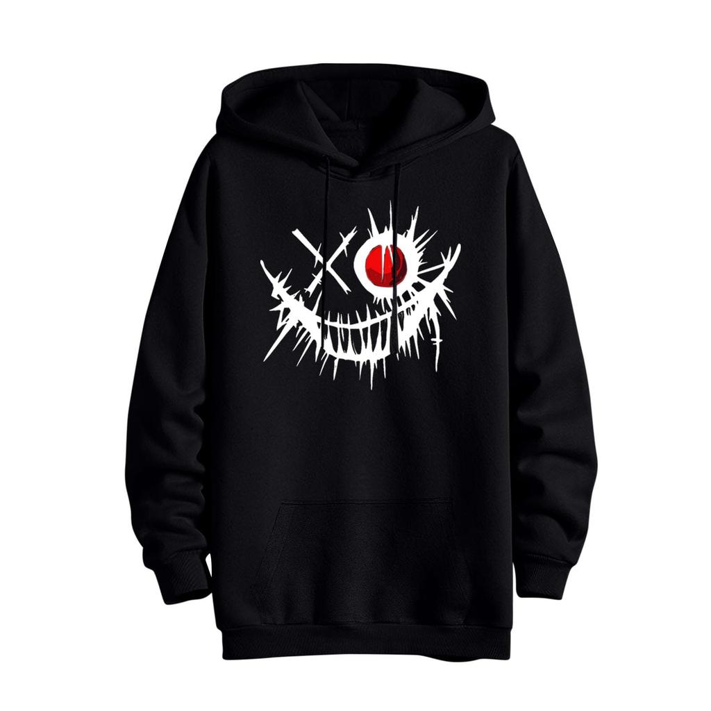 Unisex Casual Fashion Top With Drawstring Hoodie And Printed Sweatshirt