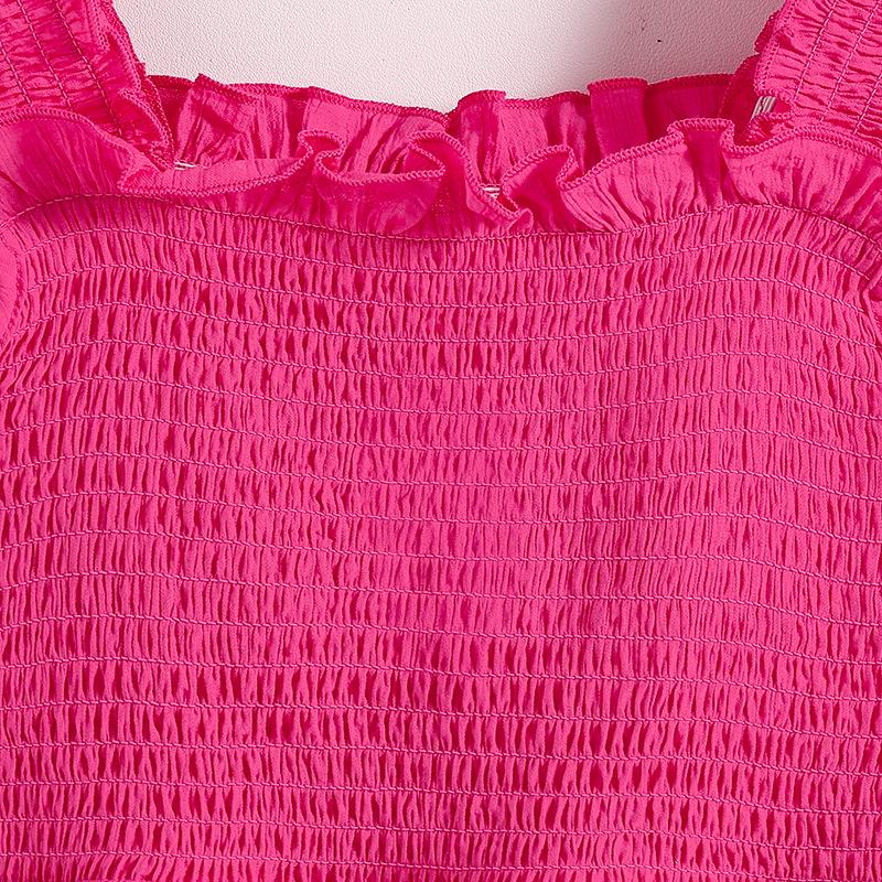 2025 Summer Girls' Spaghetti Strap Top & Wide-Leg Pants Two-Piece Set - European & American Style for Middle & Big Kids