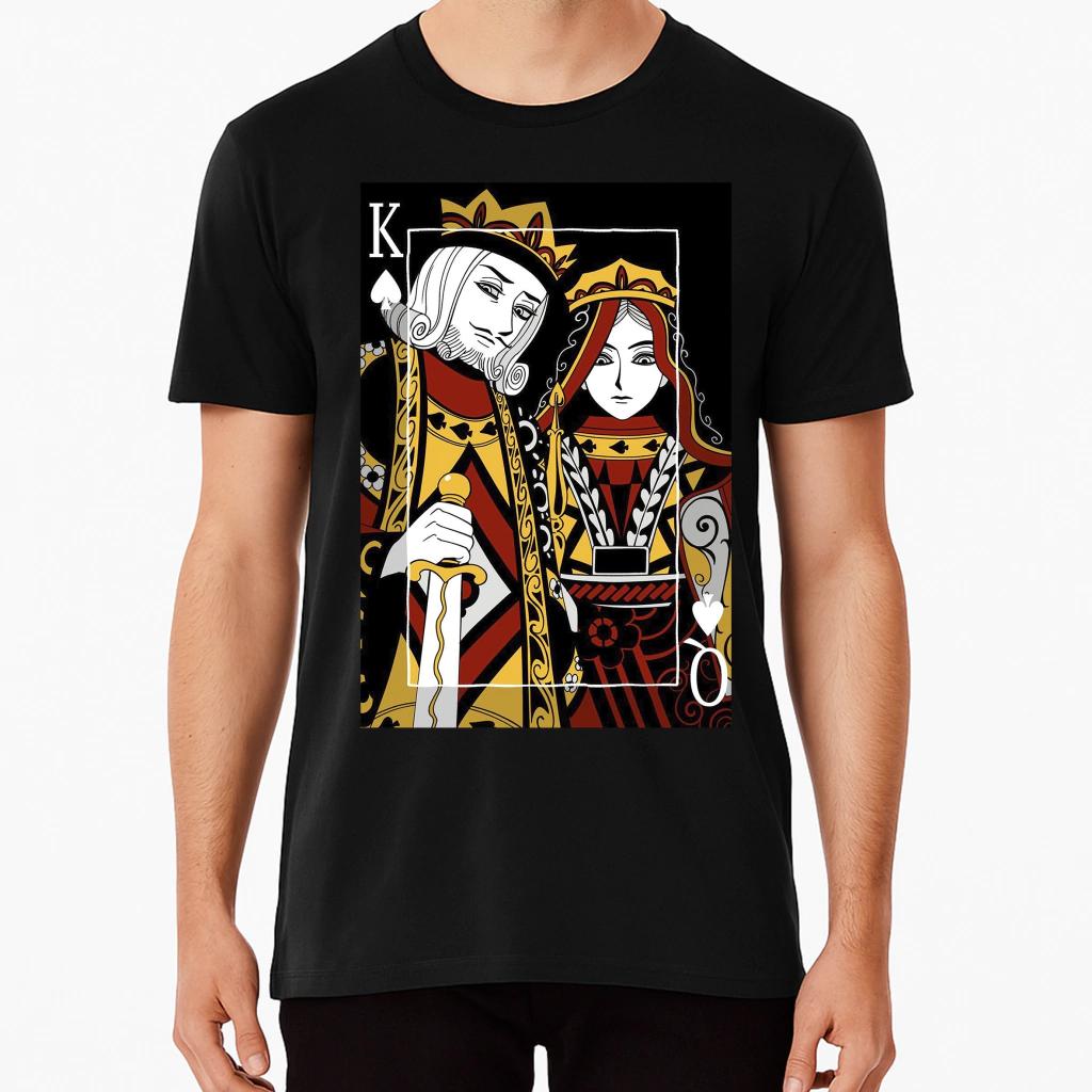 King and Queen Playing Card Design T-shirt XXL