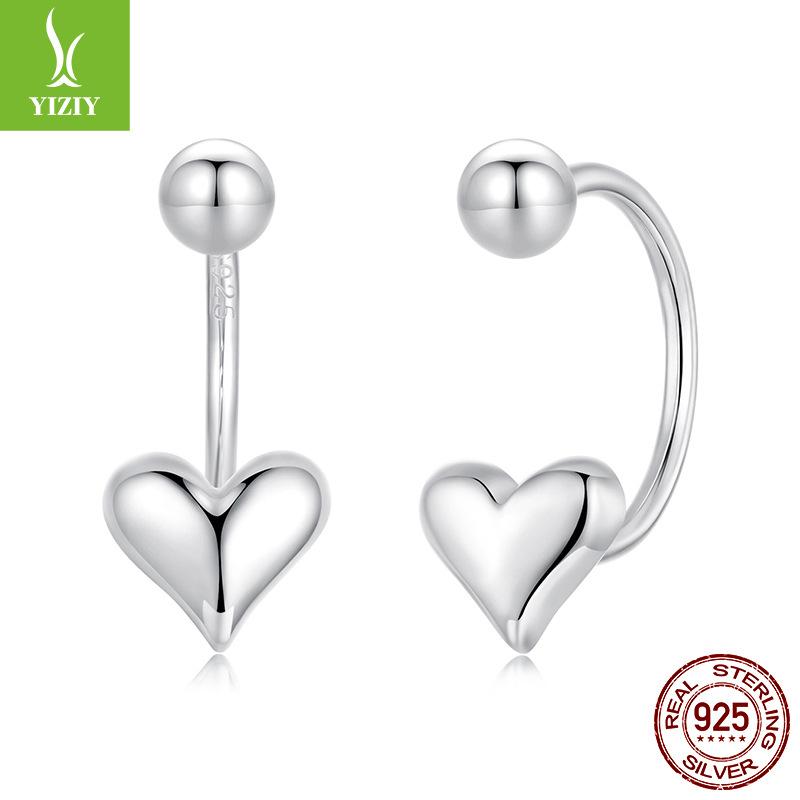 Love Reverse Earrings Women, Personalized Minimalist Style S925 Sterling Silver Front And Rear Structure Earrings Earrings