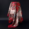 Fashion Square Silk Scarf Women Headband 90*90cm Print Neck Scarfs Office Hair Band Hand Kerchief Female Bandana Headwear