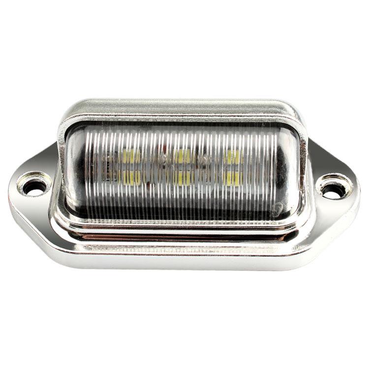 6 LED Car License Plate and Trailer Side Marker Light, 12V-24V, for Truck, RV