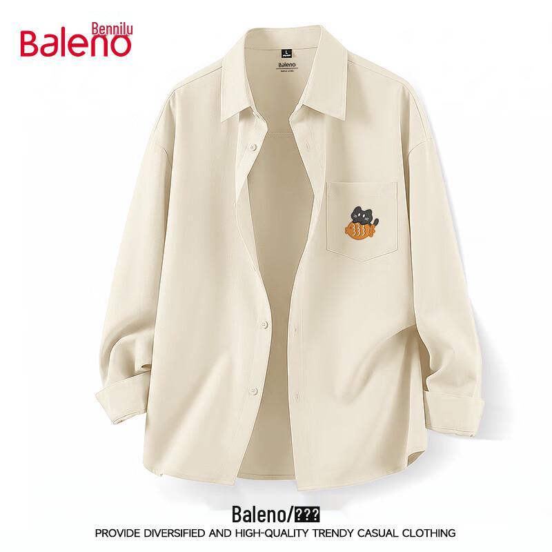 Baleno Men's Casual Loose Fit Long-Sleeve Shirt