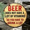 2D Flat - 7.87-Inch Humorous Vintage Beer Sign with a Rustic Look, Round Aluminum Wall Decor | Single Piece, Ideal for Holiday Gifts, Suitable for