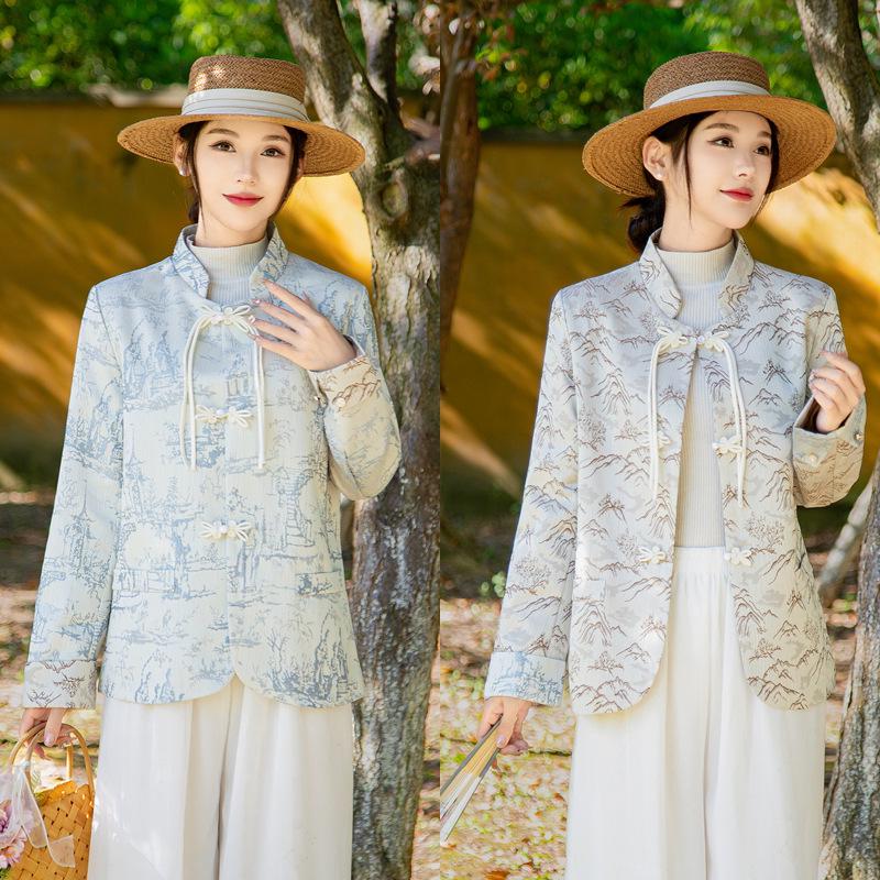 2026 New Autumn Chinese-Style Jacket for Middle-Aged Women with Frog Button