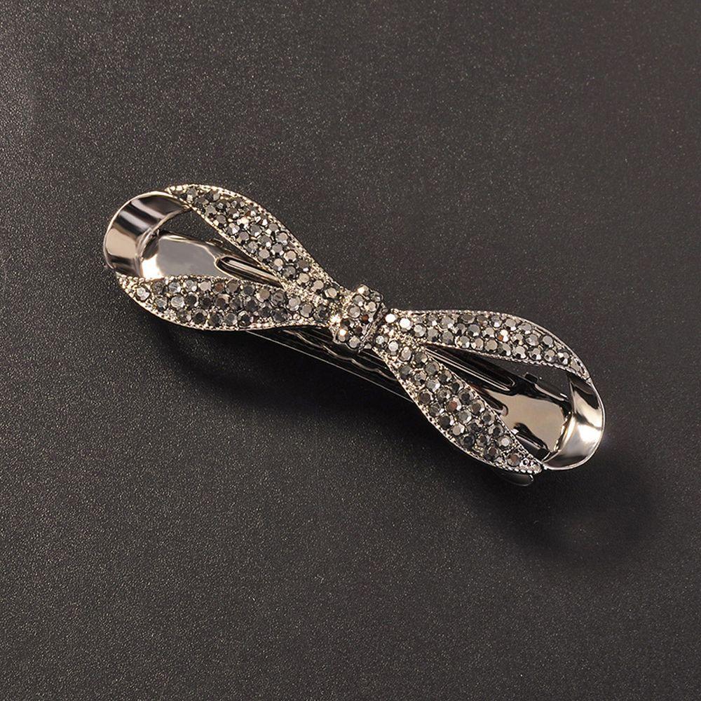 Temperament Crystal For Girls Bow Hairgrip Women Spring Clip Small Hair Clip Korean Ponytail Holder
