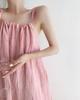 Dopamine pink smudge dress women's summer show thin temperament big swing skirt sleeveless beach long skirt vacation suspender skirt