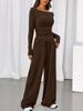 1116 Autumn Explosive Casual Suit Asymmetrical Long Sleeve T-Shirt Wide Leg Pants Casual Sportswear Women