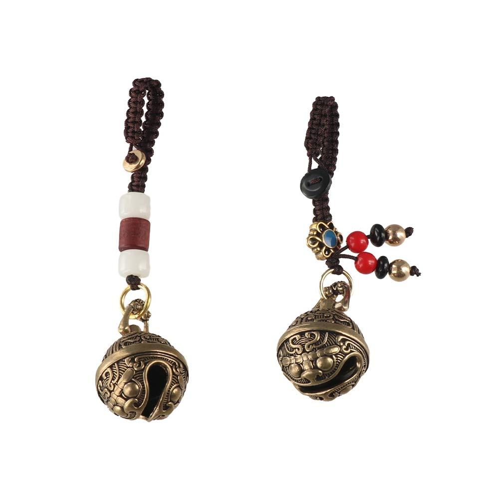 Brass Mantra Bell Keyring Vintage Handmade Rope Car Keychain Brass Bell Car Keychain  Women